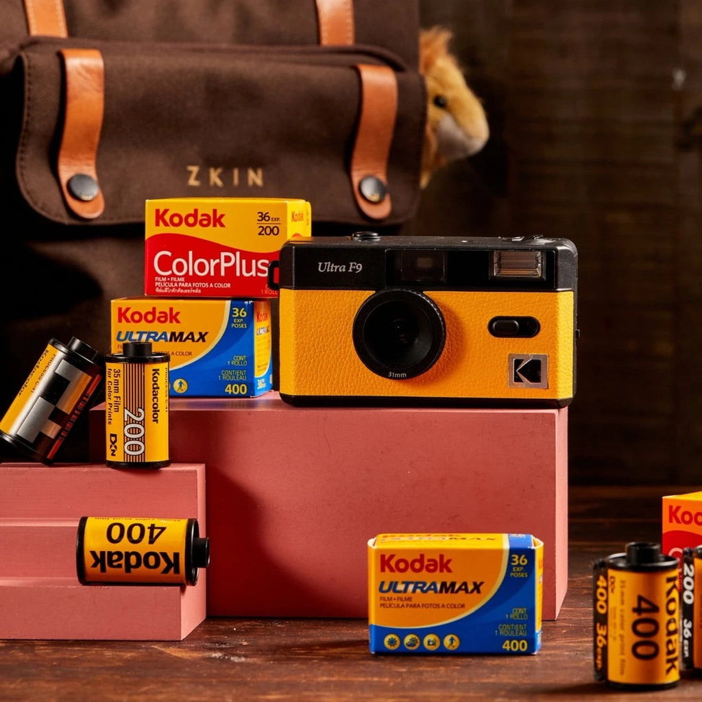 Kodak Ultra F9 - 黑色 配柯達黃荔枝皮紋 - 全新相機
